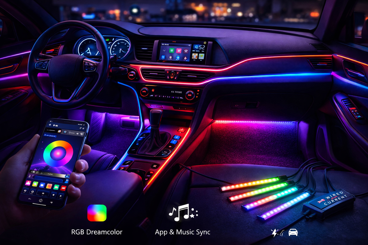 Car Ambient LED Kit RGB Interior Lighting
