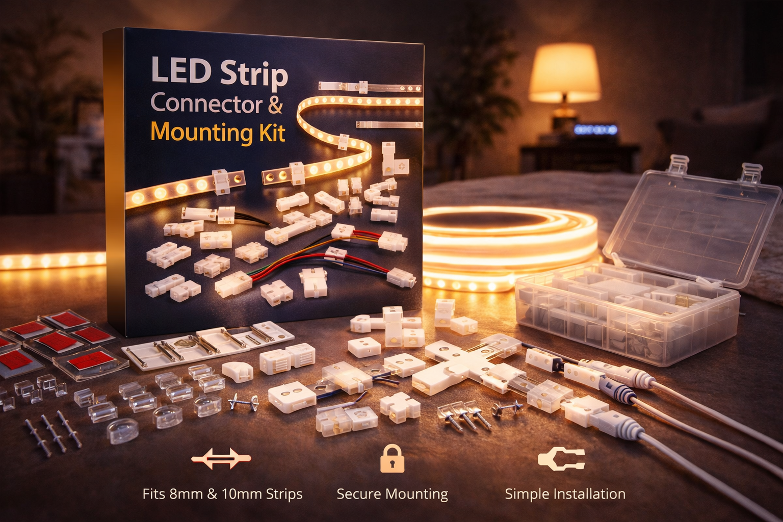 LED Strip Connector and Mounting Kit
